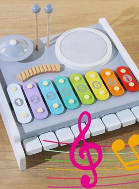 儿童FLU多琴能钢架子鼓敲打击功乐器宝宝音琴乐启蒙早教益智玩具