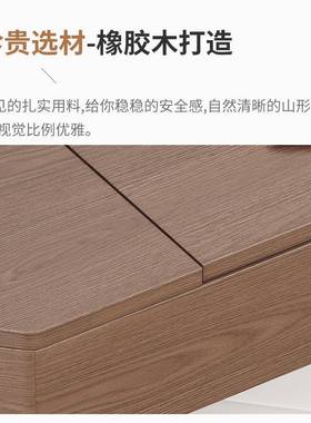 新款实木转桌角梳妆约小简型化妆桌书一体台NHR卧室墙角收纳柜化