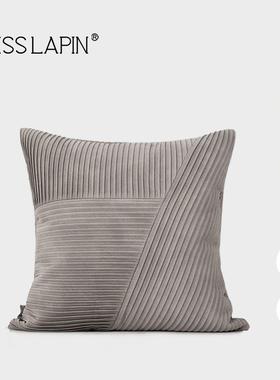 A6澜现代简约驼色拼接沙方枕轻奢客厅发样板LRJ间卧室抱枕靠L品枕