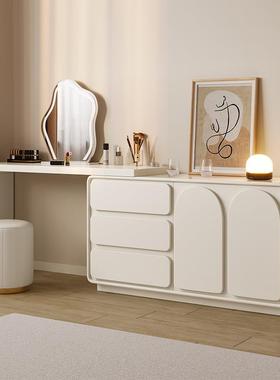 2025新款现52525代简烤漆梳书妆台小约户型桌卧室轻奢奶油风化妆