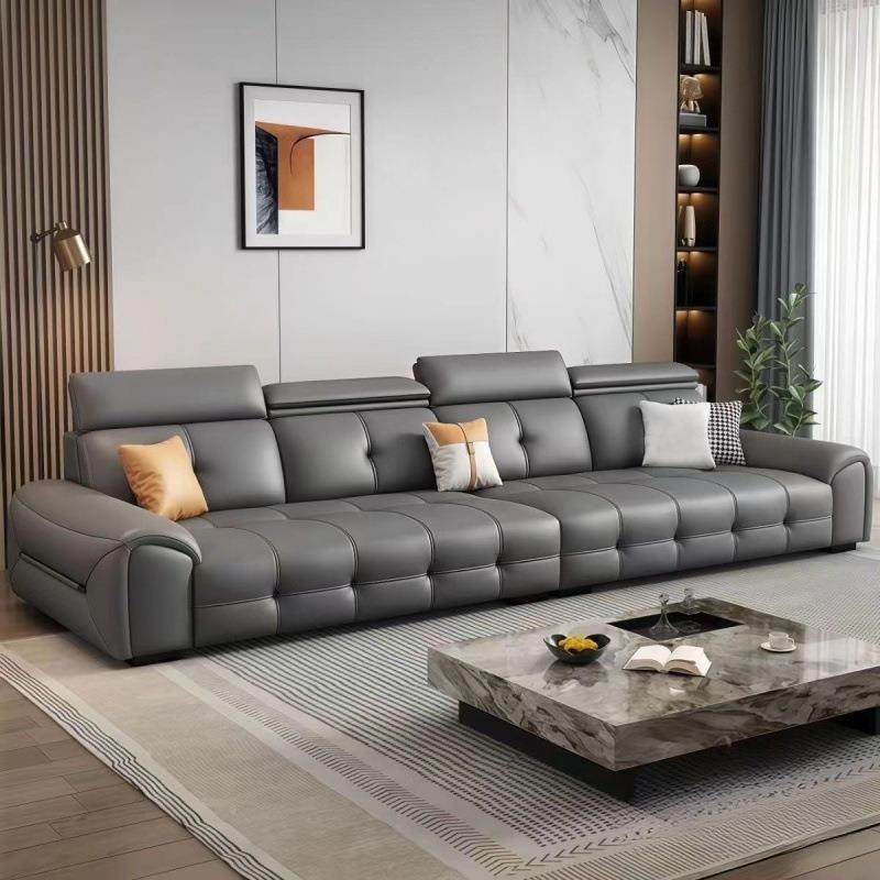 款新意式极沙简发轻客厅钢琴沙发奢现代小户型皮艺985直排豆腐块