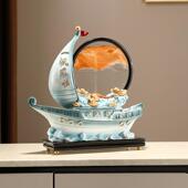 一帆顺船创意解TCW压沙漏流沙画件家居高档玄摆关酒电视柜柜装 饰