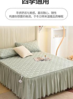 F968855S纯棉床单件四季通用全棉裙纯色床垫裙护罩床罩202保5新款