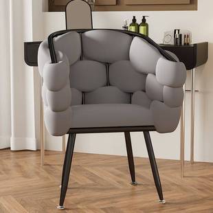 新款化妆椅女生卧室家用奶油风梳妆台凳子美甲椅子靠背泡泡椅网红