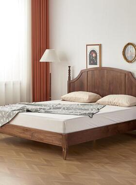 北美黑胡木桃木全实双人床现代简PZE约樱桃原卧室复古1.木木8米大