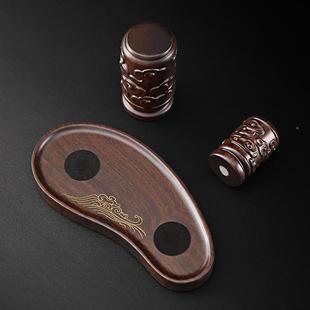 架三实BJS一堂黑檀木晾壶架吸磁壶盖托茶壶紫砂壶配件茶具套组木