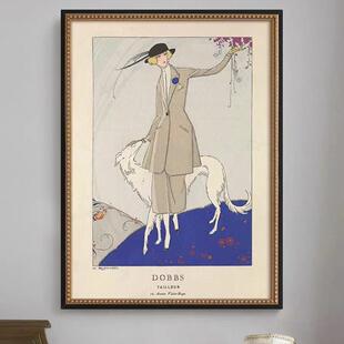 法式复怀旧摩VEA古登小众术挂画客优雅美式中古风厅卧室艺矮柜装