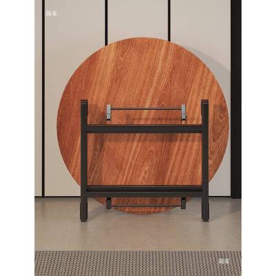 圆小餐桌带转盘餐饮商用饭桌店折叠大圆桌面户型饭桌家形HBSF-THX