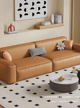 聚简皮立阁意式极猫爪沙发简IMQ约现代客小户型厅豆腐块轻奢皮艺