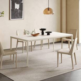 德利小丰岩板餐桌椅组合NUR轻奢现简约户型长形家用方饭桌意代式