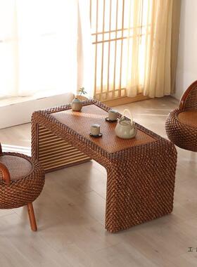 家用阳台藤椅单人靠椅背编织三NZF小件套懒藤椅现人代简约藤编椅