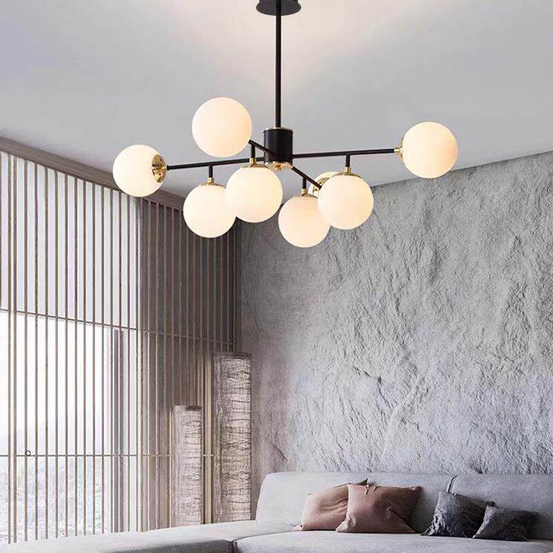 网红D魔豆房分子E灯L客厅吊灯现代简64639约卧室书灯具玻璃球吊灯