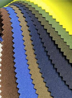 透不绒面皮革1.4翻毛皮面料可压变可水洗掉色定气岛彩色绒NXV面超