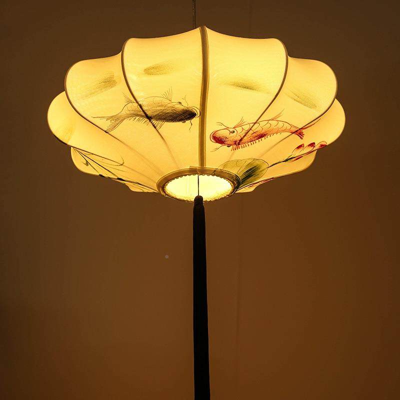 代新中式现吊灯厅餐厅阳台手绘客画布艺灯笼茶楼仿86052中式古灯,家装灯饰光源,智能吊灯,淘宝优惠券,粉丝福利购,淘宝优惠卷