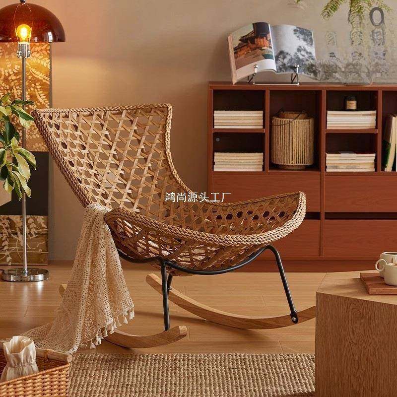 懒摇摇椅单tgth龙虾椅户外休闲客藤厅人椅人摇椅大人躺椅