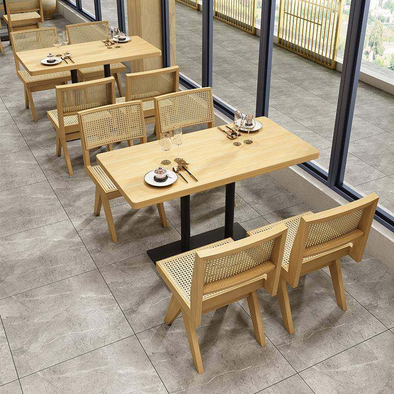 简约厅实木卡座编餐椅锁餐厅中餐式风藤饭店东832连南亚民宿餐椅