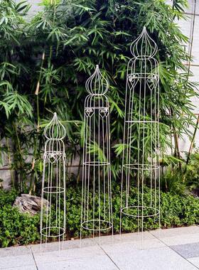 欧式线园艺架盆栽花铁艺支架花盆铁莲立体爬藤PJ2000支架立式攀架