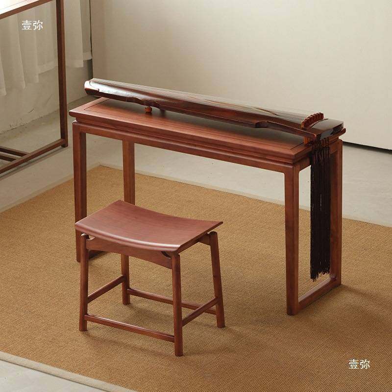 新中式古琴桌凳实木共鸣古琴琴桌老榆木禅意仿古国学桌书画桌