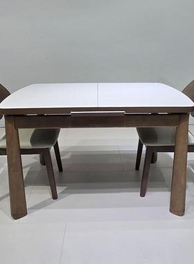 橡木餐桌椅拉方桌可现代简约红橡可伸缩XST长方形抽小型伸缩餐户