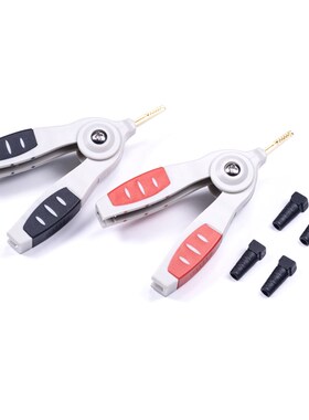 开尔文测试夹焊接式LCR电桥电阻夹尖嘴纯铜镀金大电流四线鳄鱼夹