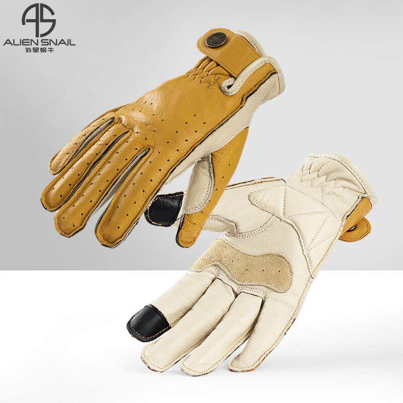 异形蜗牛V5摩托车手套羊皮触摸屏防滑耐磨自行车手套男女春秋手套