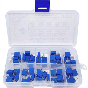 100K每种5个套装 跨境版 3296W精密多圈可调电阻电位器10种值100欧