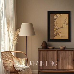 矩度原创《弄梅》中古风高级感客厅装饰画沙发背景墙挂画餐厅壁画