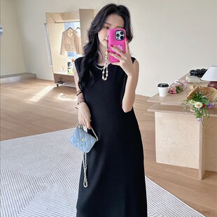 娜拉自制孕妇慵懒风条纹短袖连衣裙春夏短袖背心休闲流苏裙子