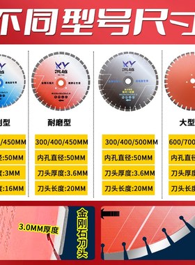 马路切割片金刚石锯片水泥路面刻纹400/500刀片混凝土沥青开槽片