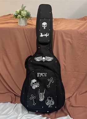 【灰色骷髅】吉他包手作民谣木吉他电吉他揹包亚文化个性加厚