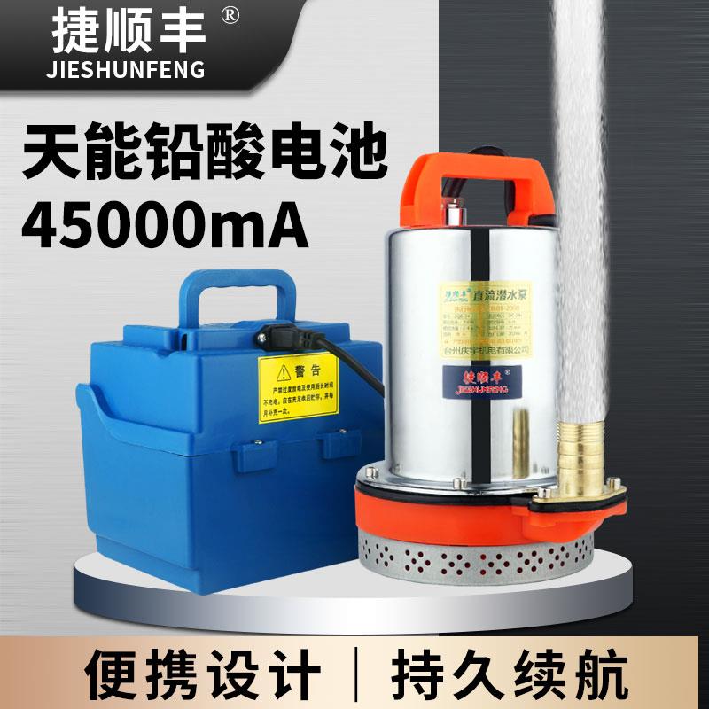 充电式直流潜水泵瓶电动车浇菜水泵池家用农抽水泵机12v24v4860伏
