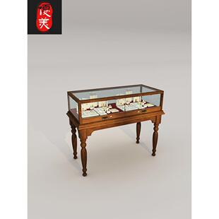 优美中古首饰品柜珠宝店玉器精品覆古展示柜陈列柜中岛玻璃柜定制
