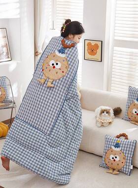 0熊GB-20252新款全棉2色织抱枕被-曲奇5哈尼卡皮巴拉