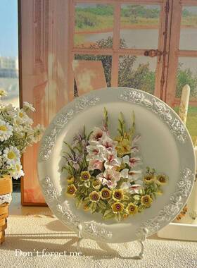 首亿兴di件y硅胶模具鸢尾花盘摆浮雕立朵体花装饰饰盘子石膏003模