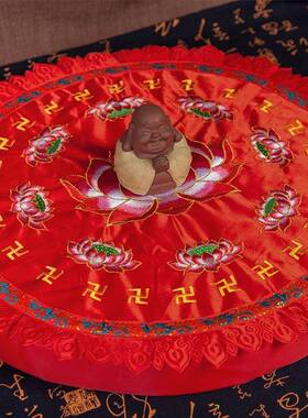 九品莲花拜F9555TS7佛蒲缎面印拜拜佛跪垫拜佛垫花打坐垫佛团堂垫