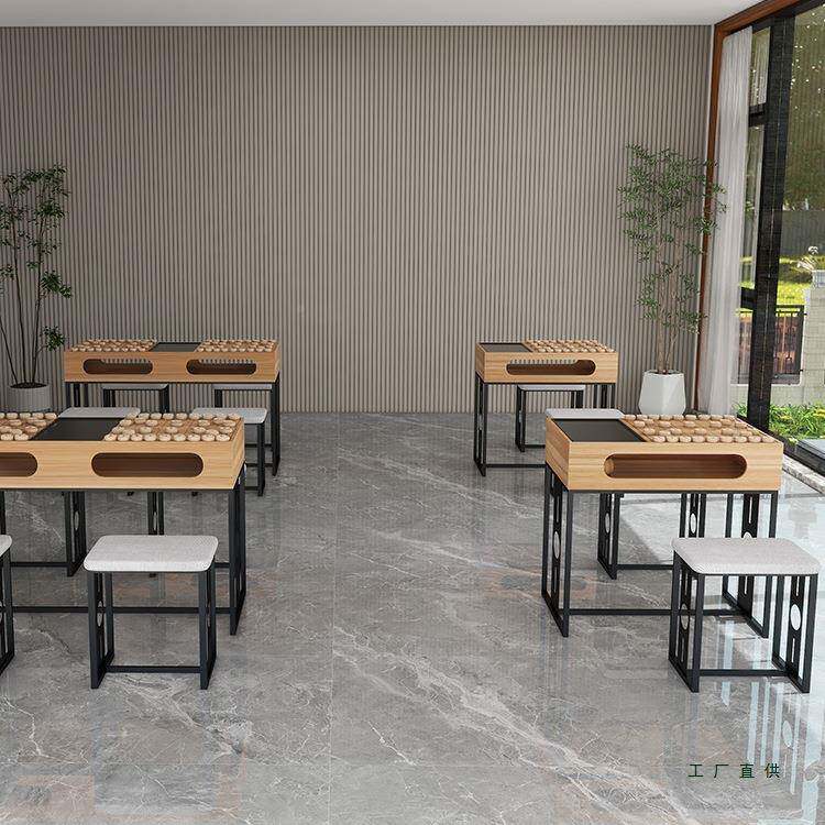 新中985象棋桌椅组合围棋桌双面棋式盘两桌用培训老年活室动休闲