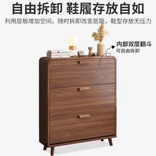 超翻斗实木鞋柜门口家用户经RQX济薄型收纳省空间户型简小入易鞋