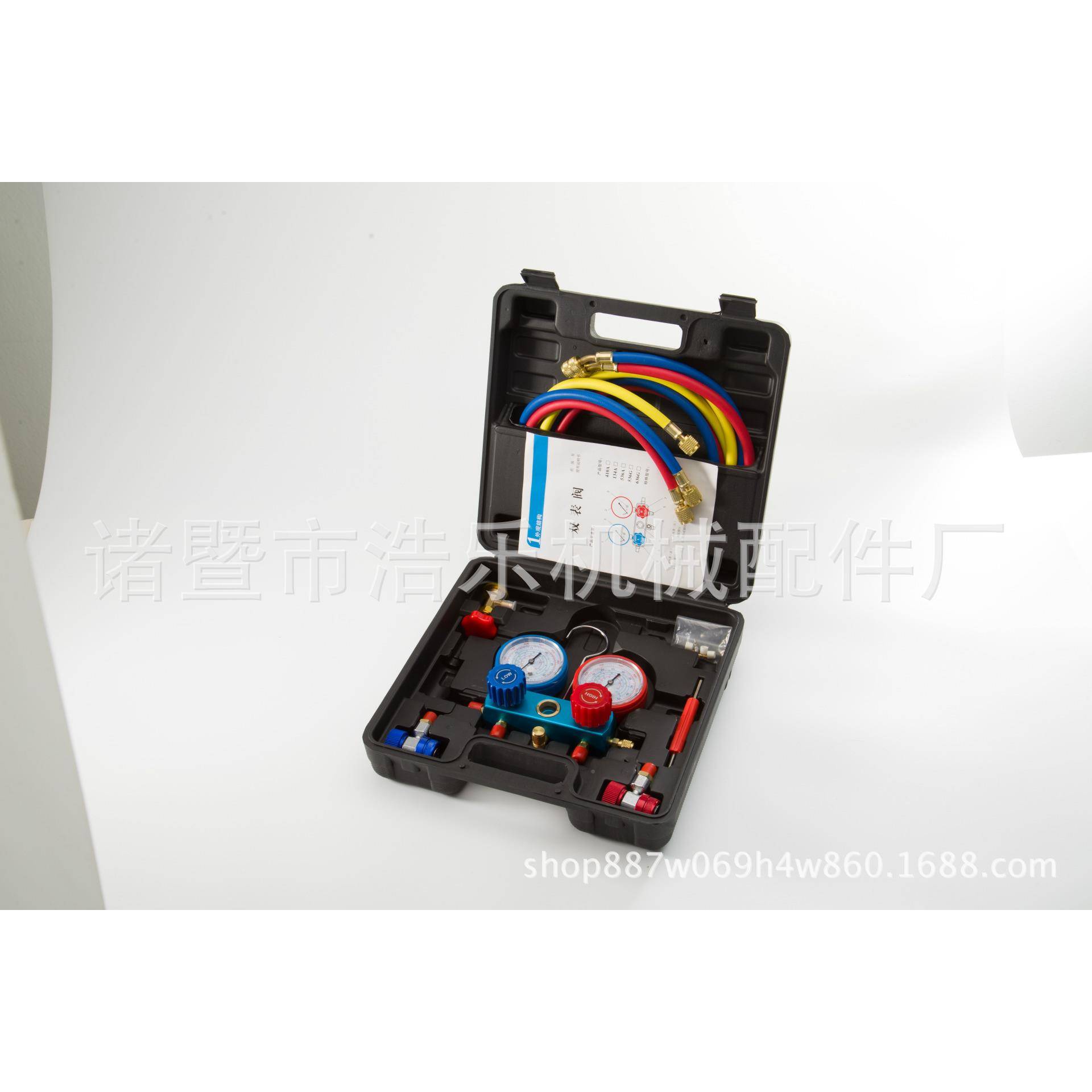 厂家直装销汽车加氟表组冷表媒套双阀加氟002工具铝双表表精密