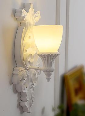 法式石膏壁灯19745轻奢欧式奢华过道术灯复古艺奶油风灯卧室床头