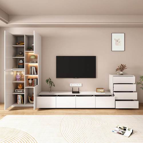 LE实木电视现代简约客厅AZC家用储柜物小户型可组合柜边柜靠墙卧f