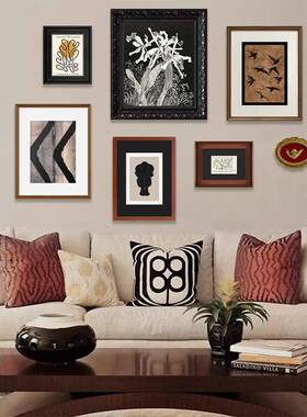 法中老钱风复古装饰IZH画小古众客厅书房挂画厅现式代艺术卧室餐