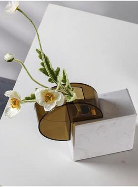 现代客厅装饰样亚力花几瓶摆件板房电HQ2130克视柜创意何插花大理