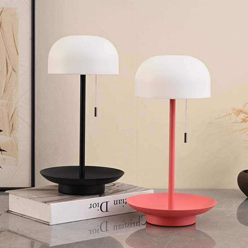 复古铁艺高脚摆件台灯调光拉绳开关氛围小夜灯卧室古风床头氛围灯