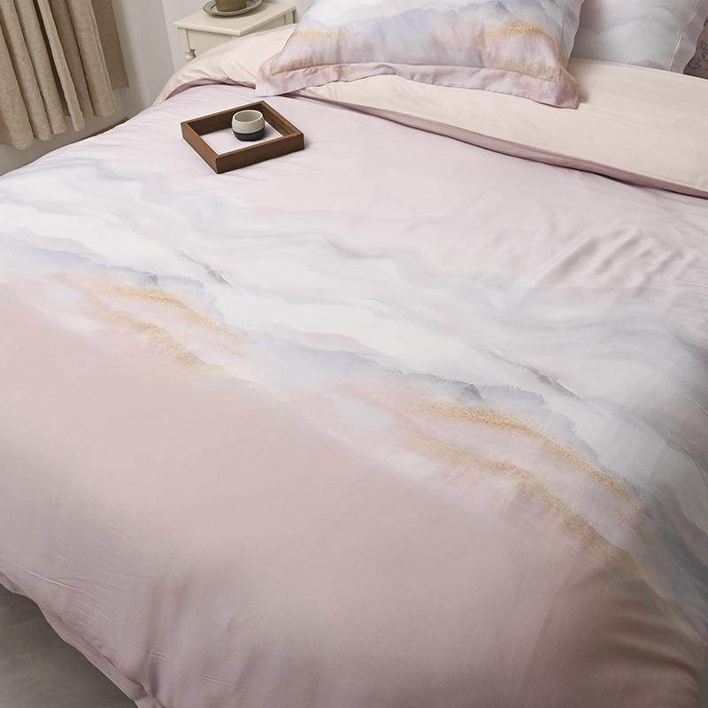 60兰天丝支四件套精缎纹裸睡夏季印被花莱赛尔床单套床YFM上用品