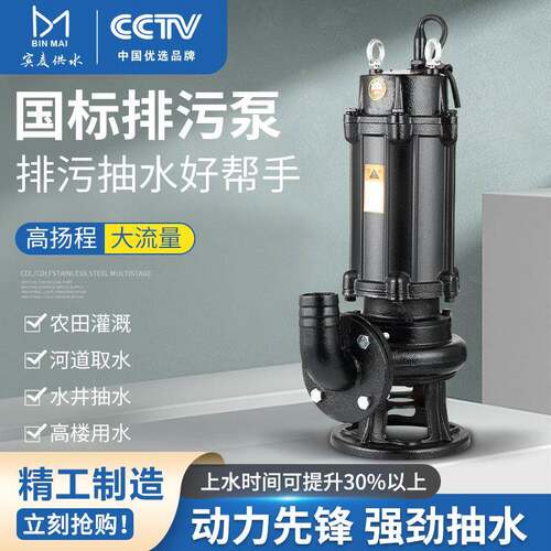 WQ用自无JZR堵污水泵家农用工程排污泵抽塞水机潜水泵吸泵增压泵