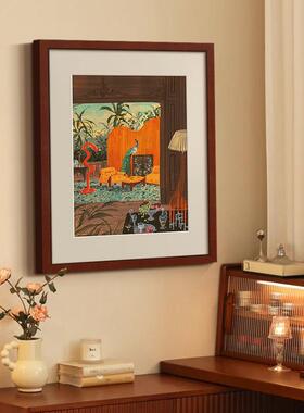 《绿幕雅酌关》餐法式南洋al202511古风客厅装饰画日式复古中厅玄