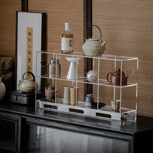 亚力多宝阁轻奢展示架博古架架式茶具茶棚茶壶新mz克中茶器收纳摆