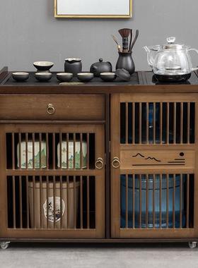 茶桌小型家吧用带轮茶台烧水一体全自多功ZCE能金茶车动乌石茶机