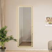 网红全身镜子装 饰镜试衣间镜衣帽间家用挂墙式 发光智能圆角穿衣镜