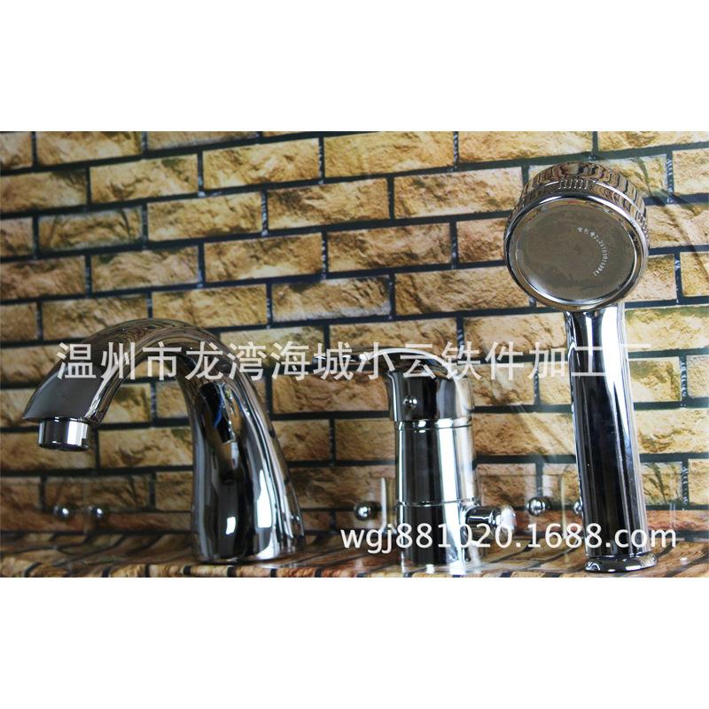铜分体浴缸龙龙三头立式件套浴分体龙头缸头按摩浴龙缸头带转换开